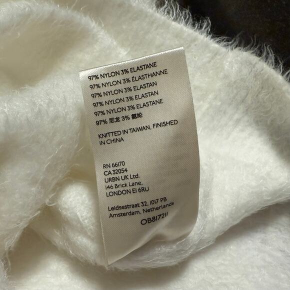 Free People V-Neck Long Sleeve Sweater Women’s Size Medium White - Picture 6 of 6